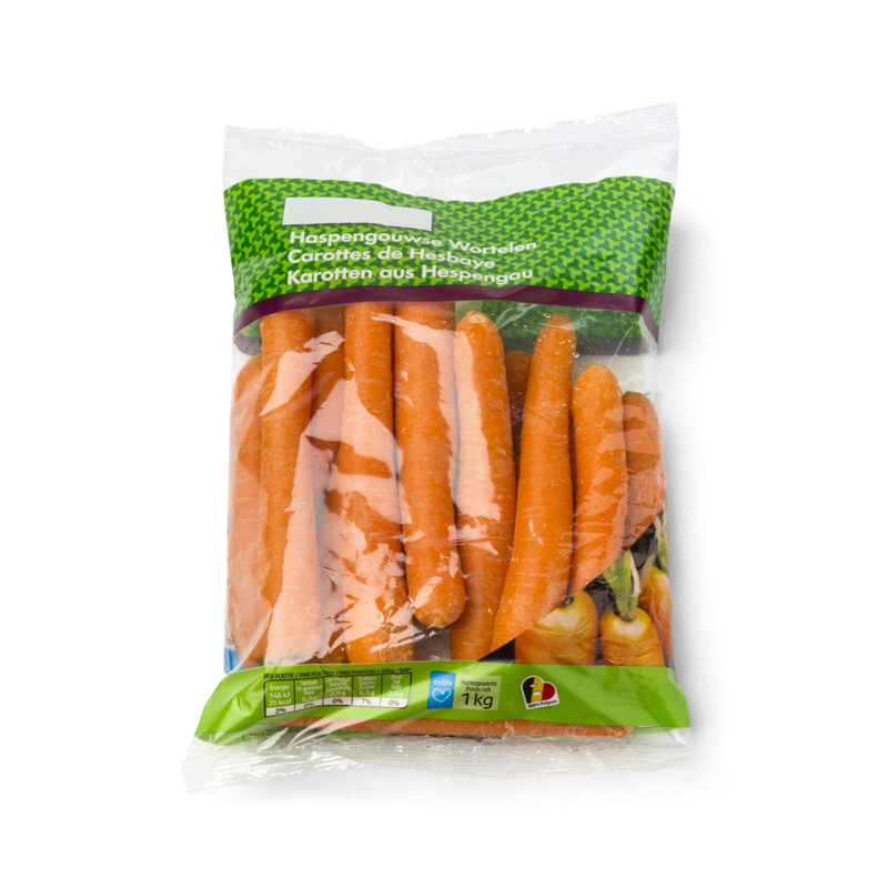 Certificados compostables y biodegradables bolsas de embalajes de vegetales de zanahoria personalizadas