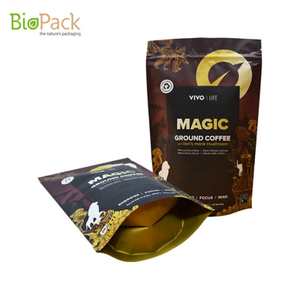 Bolsas de paquete de té y café biodegradables 100% compostables con cremallera