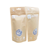 Impresión personalizada para alimentos para mascotas Home Compostable Packaging Stand Up Kraft Paper Bags con ventana