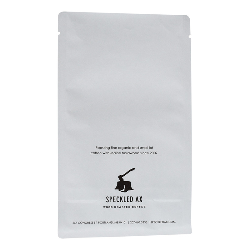 Bolsas de café de papel kraft de 12 oz de 12 oz al fondo cuadrado con válvula y cremallera