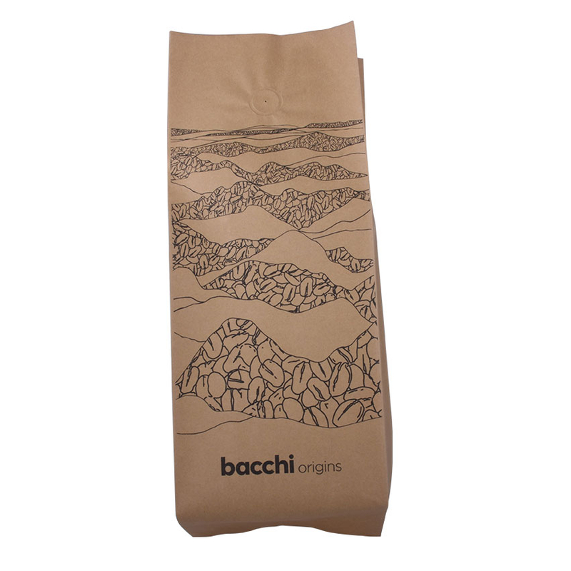 Bolsas de papel compostables de grano de café ecológico sostenible al por mayor con válvula de desgasificación