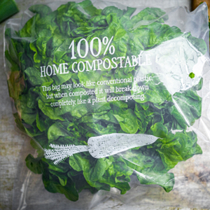 Logotipo personalizado de impresión de casa compostable supermercado bolsa de espinacas al por mayor