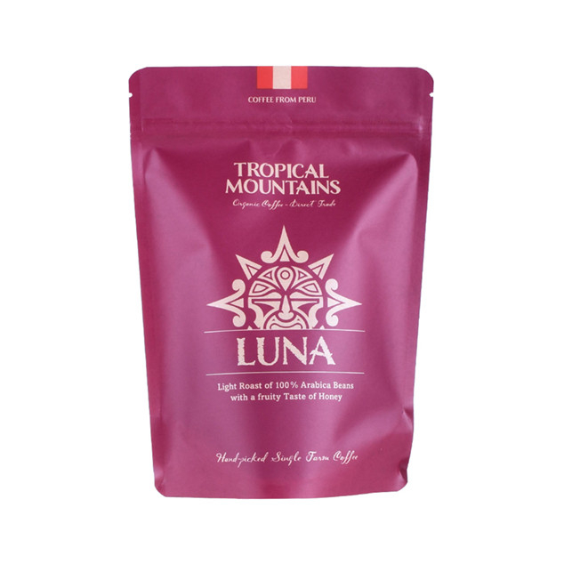 Bolsa vertical compostable de 250 g en forma especial