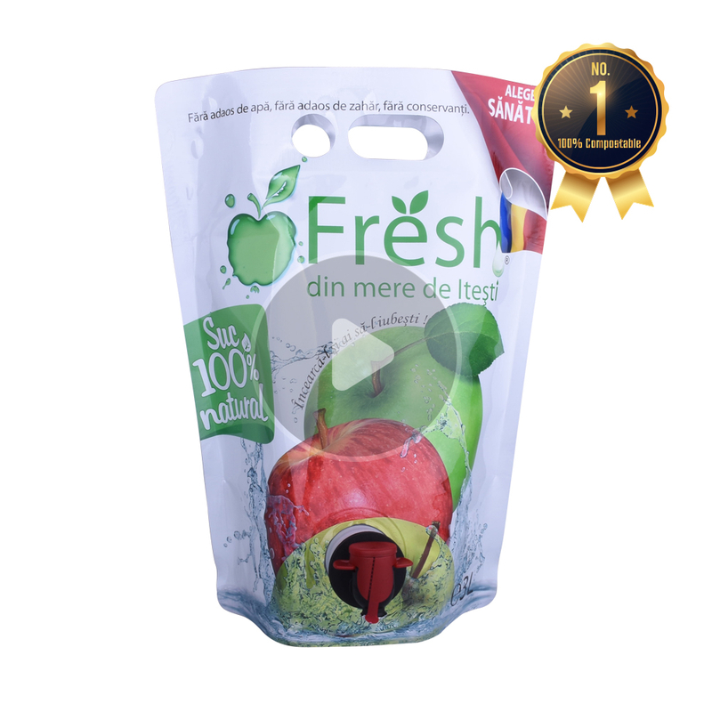 Bolsa de pie de comida reutilizable compostable/biodegradable con envases