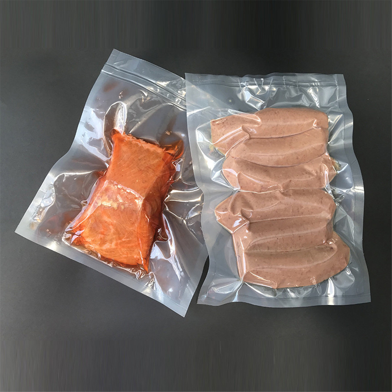 Bolsa de embalaje de plástico al vacío de alimentos de nailon con sellado térmico para pescado