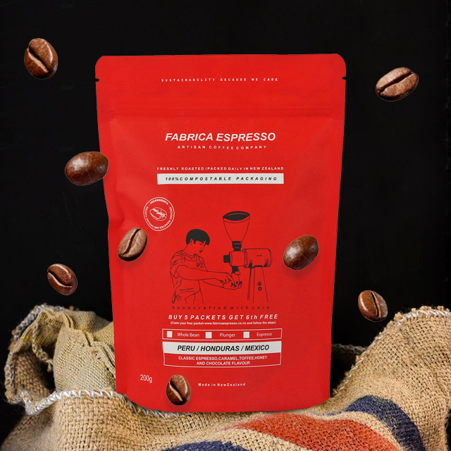 Bolsas de café compostables ecológicas con válvulas de desgasificación unidireccionales