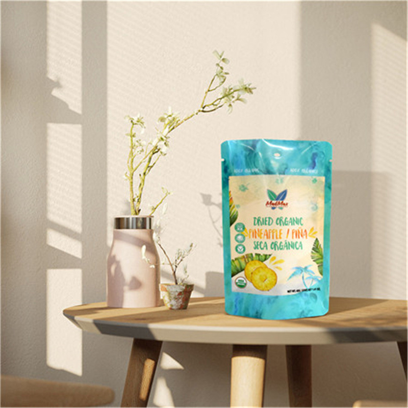 Material De Base De Planta Bolsas De Embalaje De Frutas Secas Congeladas Con Cremallera De Pie Con Ventana