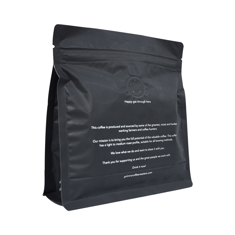 Bolsas de café molido de tamaño personalizado con fondo plano, media libra, 5 libras, color blanco