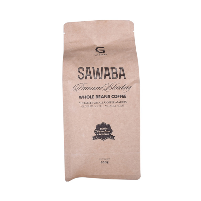 Bolsa de café de papel kraft compostable de 500g PLA con cremallera