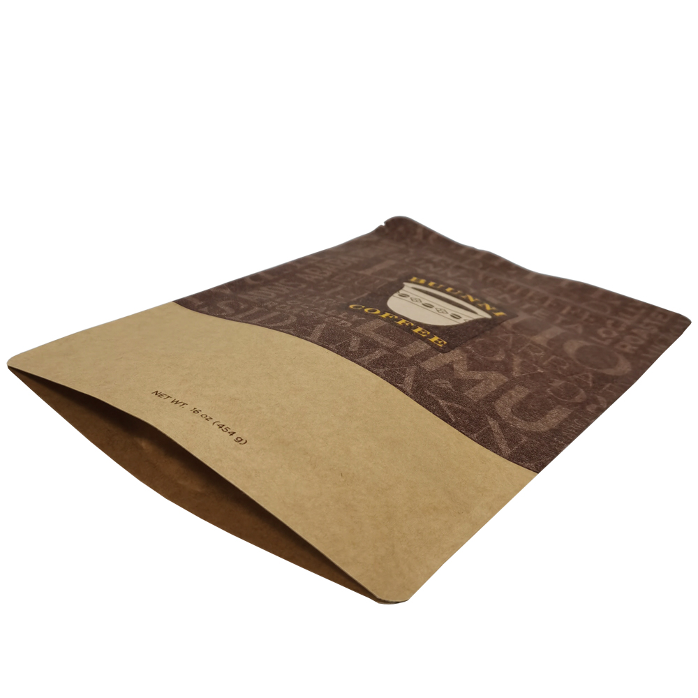Bolsa de café de compostaje casera laminada personalizada con válvula de retención