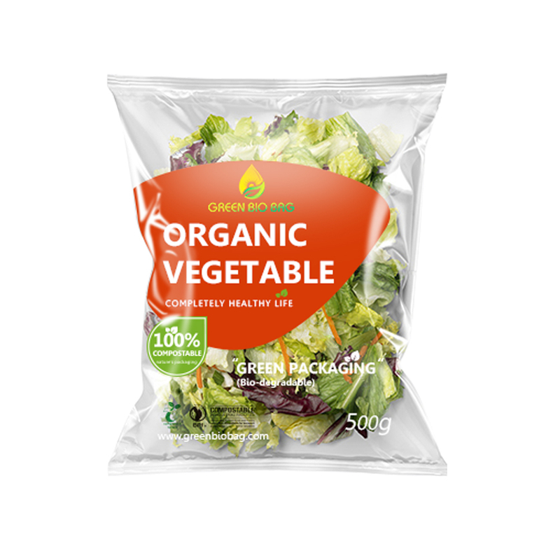 Bolsas de empaquetado de la ensalada compostable biodegradable clara amistosa de Eco
