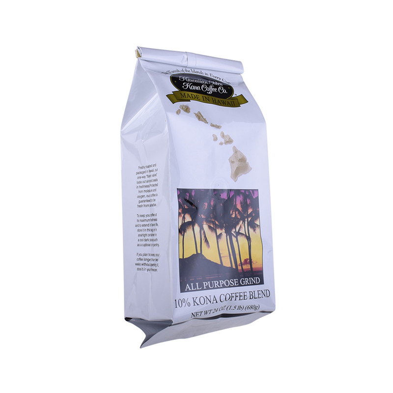 Bolsa de plástico laminado 340g para café molido con válvula
