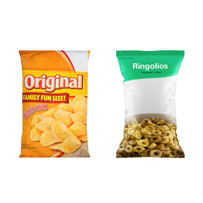 Paquete de bolsas de chips reelicionable exquisito