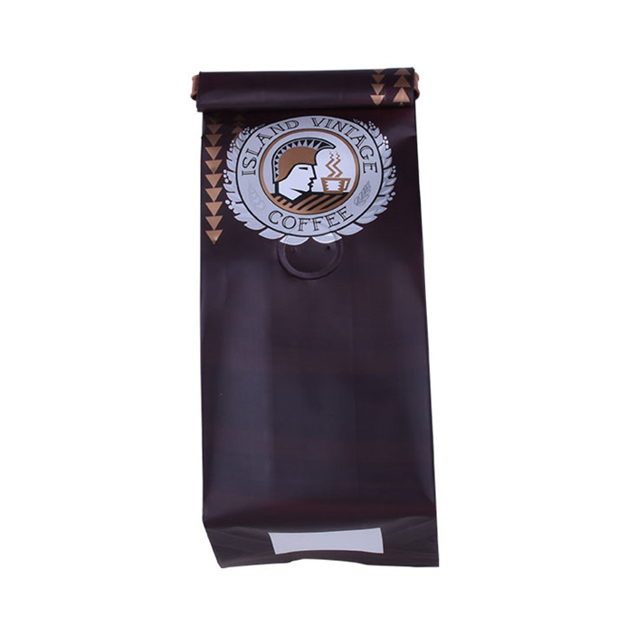 Bolsa de café de plástico impresa personalizada parte inferior plana