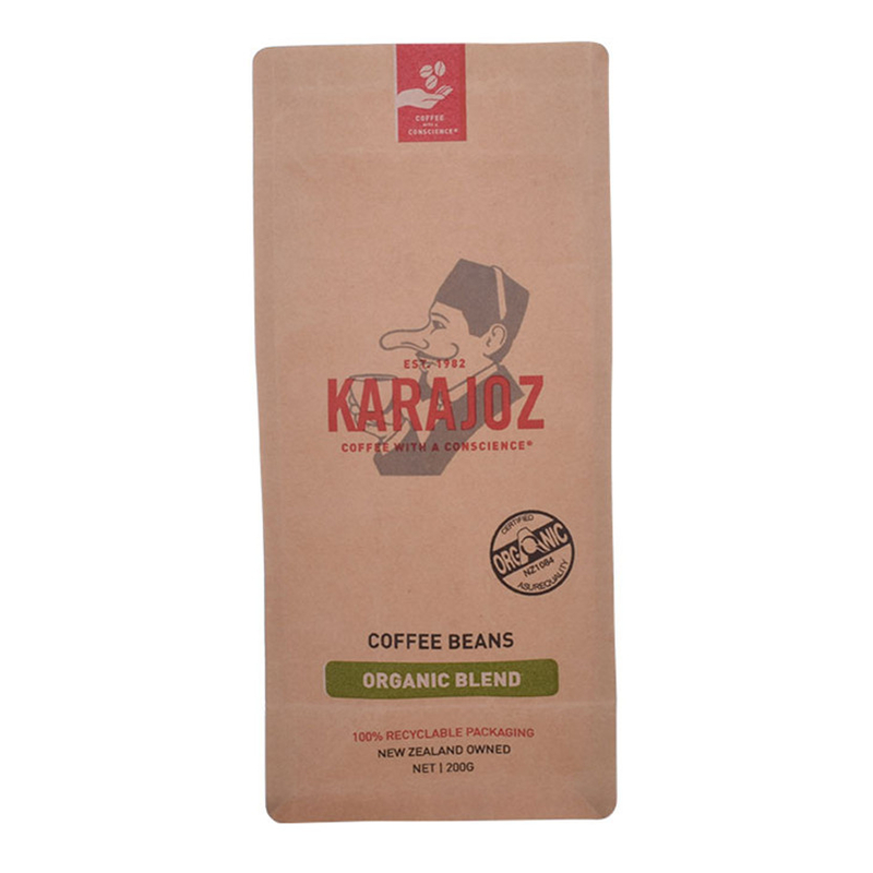 Bolsa de café de almidón de maíz compostable ecológico Kraft al por mayor