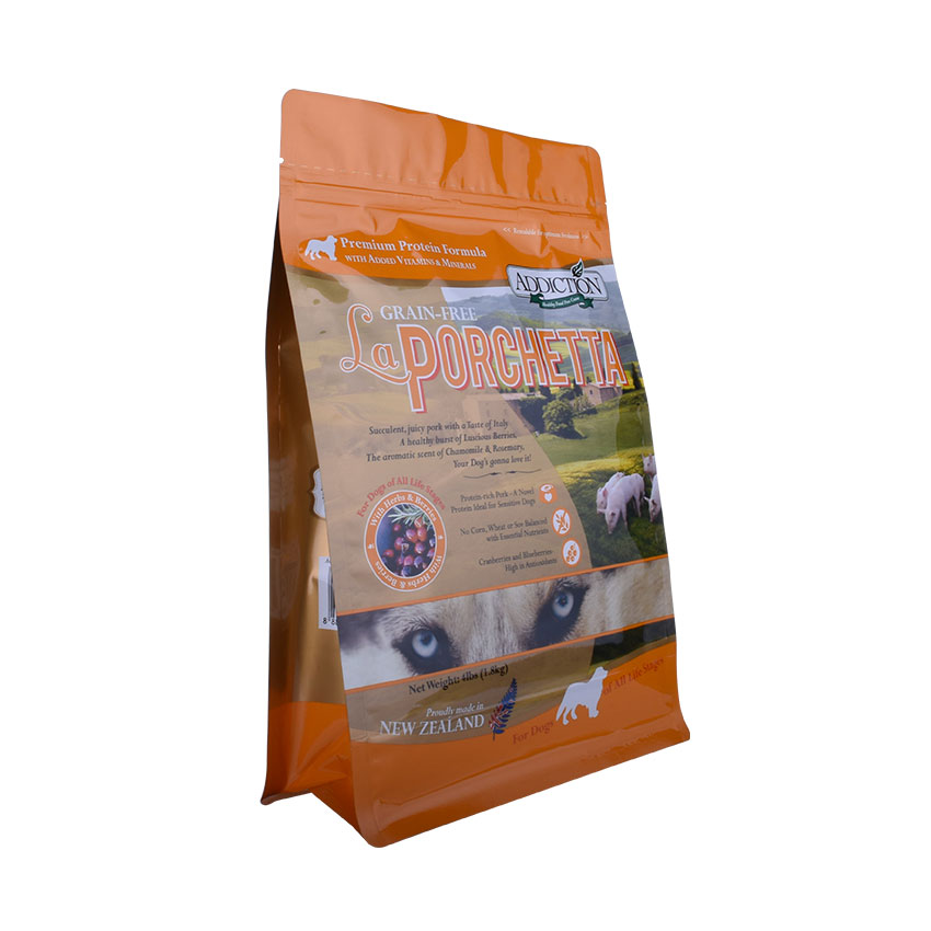 Bolsa de comida para envasado de alimentos para gatos con cierre de cremallera de alta calidad