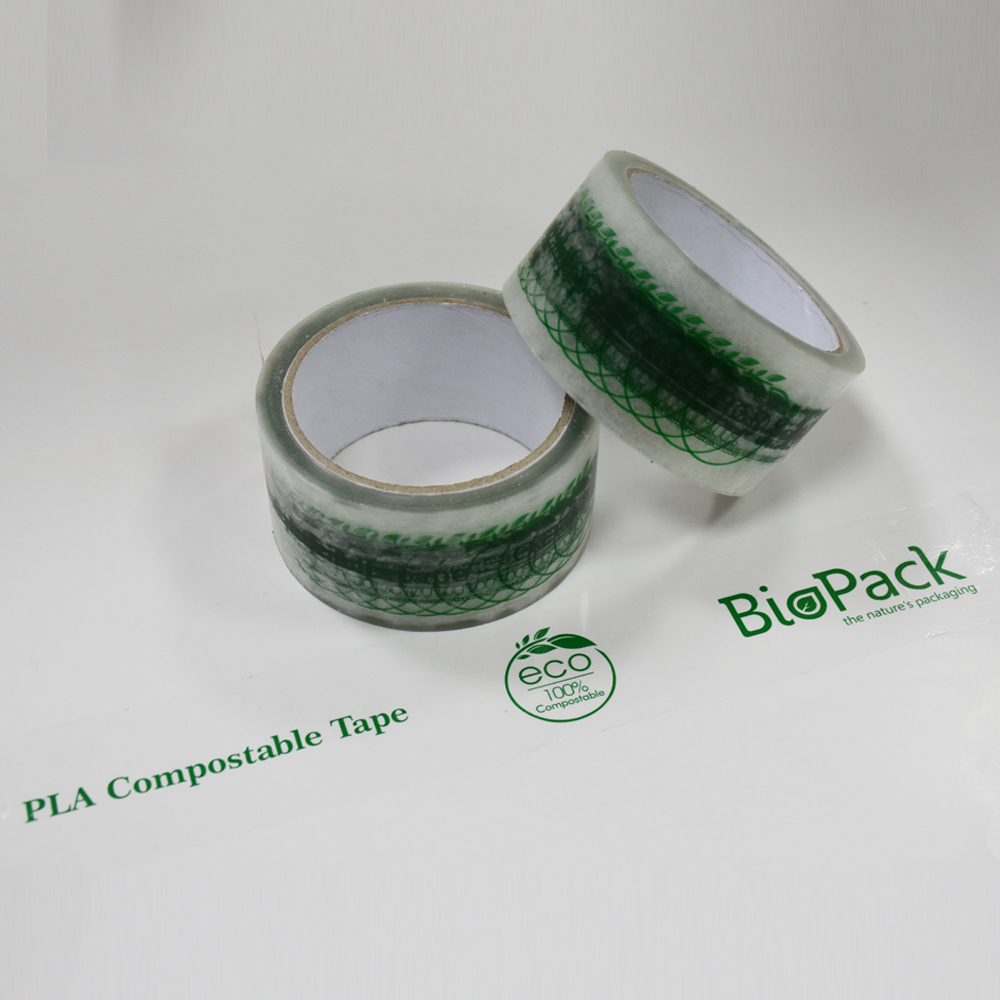 Cinta de sellado adhesiva de cartón biodegradable y renovable ecológica impresa personalizada
