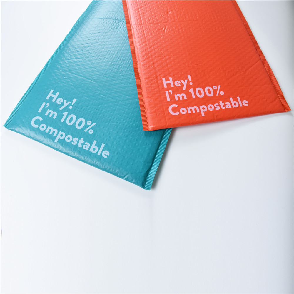 Bolsas de correo compostables personalizadas de colores ecológicos