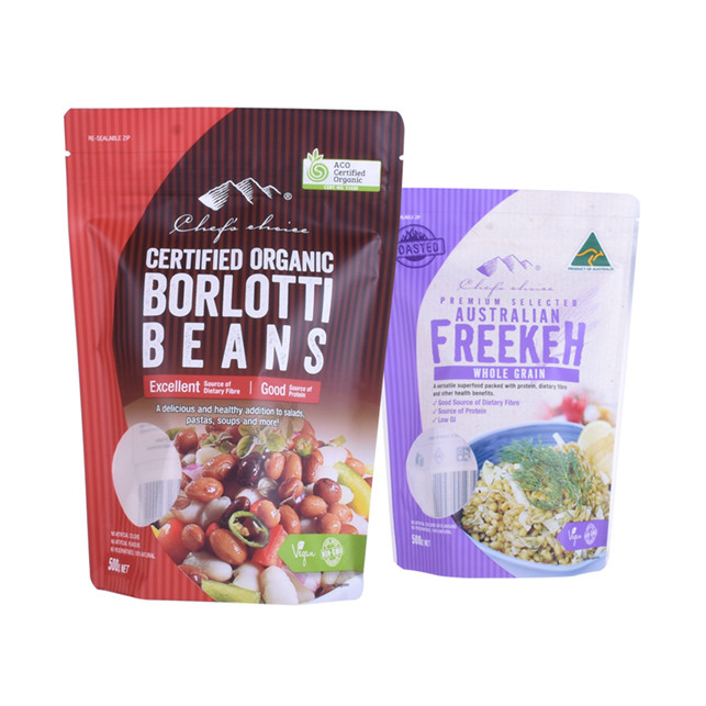 Bolsa de comida reciclable de impresión personalizada con cremallera