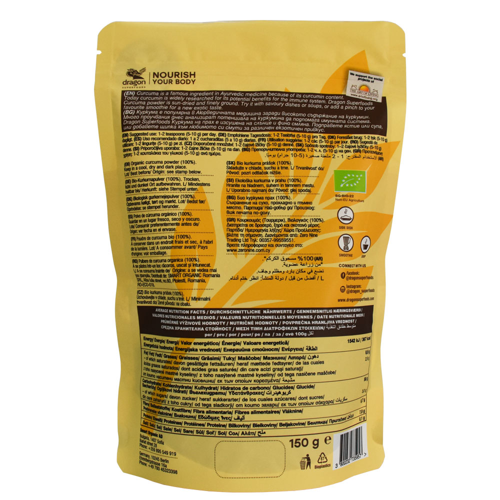 Bolsa amarilla reciclable del polvo de la cúrcuma del acondicionamiento de los alimentos del 100% con la cremallera