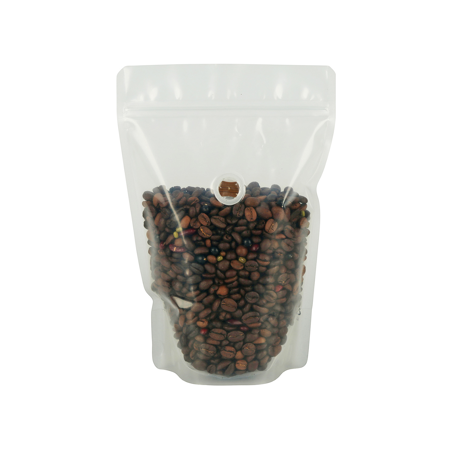 Reciclaje de PCR Material PE Bolsa de café reciclable con válvula y cremallera de una vía