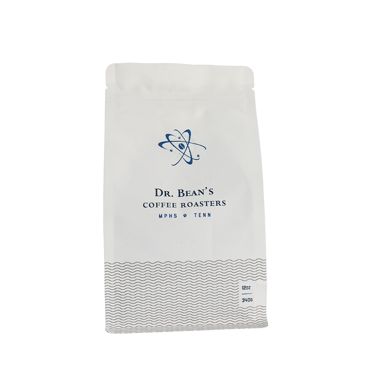 Bolsa de fondo plana impresa personalizada ecológica con cremallera 100% composté